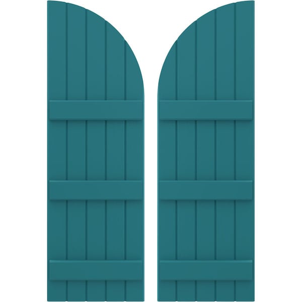 Ekena Millwork Americraft 5-Board (3 Batten) Wood Joined Board-n-Batten Shutters w/ Arch Top, ARW401BQ518X77ANH, PR ARW401BQ518X77ANH - main